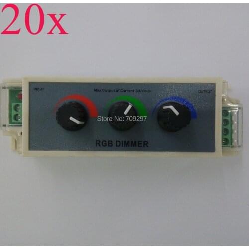 FREE DHL/FEDEX 20pcs/lot DC12-24V RGB Dimmer 3 channel controller for 3528/5050 RGB LED strip 6859899