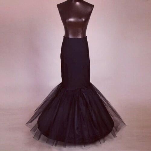 Costumebuy Mermaid Costume Long Dress Medieval Rococo Underskirt Gothic Ball Gown Full Slip Petticoat Wedding Crinoline Black