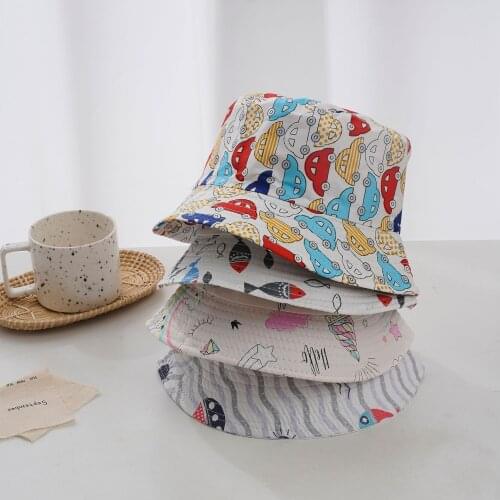 Childrens Fisherman Hat Cartoon Basin Hat Spring and Summer New Travel Sun Hat Sun Hat Sun Protection Hat 48-50cm1-5 Years Old