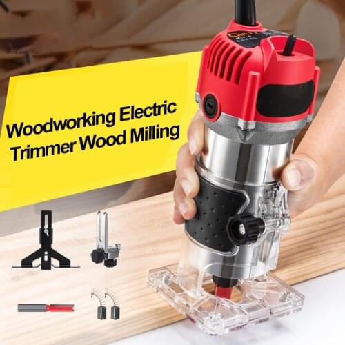 1000W 35000rpm Woodworking Electric Trimmer Wood Milling Engraving Slotting Trimming Machine Hand Carving Machine Wood Router