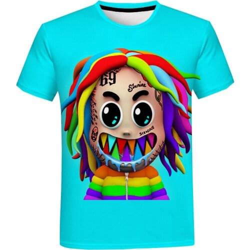 Gooba 6ix9ine 3D Print T Shirt Gooba T Shirt American Rapper 6ix9ine Short Sleeve Men Women Casual Streetwear Hip Hop T-shirt