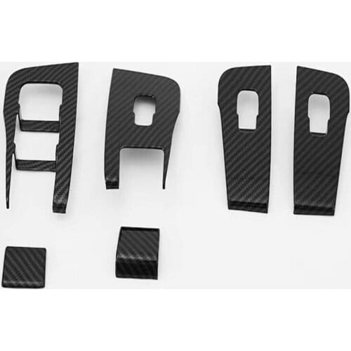 Modely Buttons For Tesla Model 3 2021 Accessories Carbon Fiber ABS Window Lifter Switch Decorative Cover Sticker Tesla Model Y