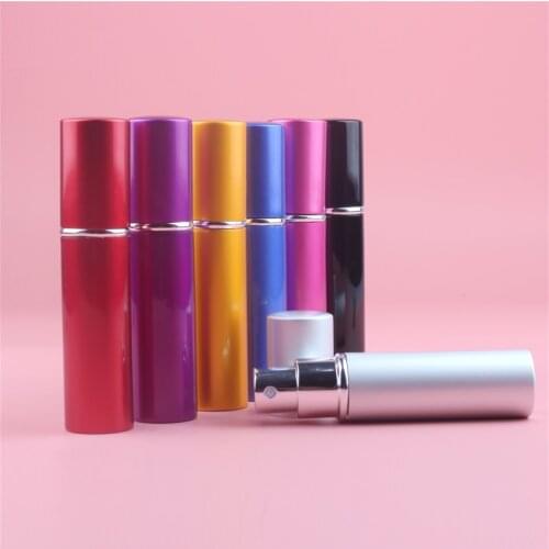 10ML 7 Colors Mini Portable Aluminum Refillable Perfume Bottle With Spray Empty Cosmetic Containers With Atomizer For Traveler