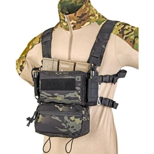 EDC Modular Micro Fight Chest Rig with Sub Abdominal Carrying Kit Bag Tactical Vest Drop Pouch Pack for Colete Tatico Militar