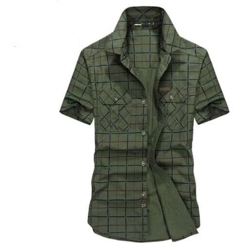 Brand Clothing Shirt Men 2018 Casual Plaid Shirts Slim Fit Short Sleeve Men Shirt Plus Size 5XL Camisa social masculina