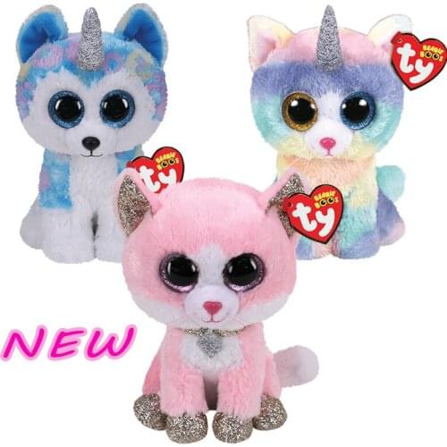 15cm Ty Big Eyes Beanie Stuffed Plush Toy Doll Animals Cat Dog Owl Dragon Unicorn Slick Soft Plush Toys Boy Girl Christmas Gifts
