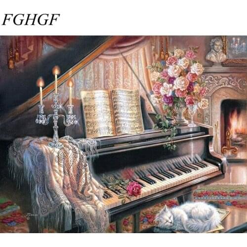 FGHGF Frameless Wall Art Home Decor x Flower Pictures Painting By Numbers DIY Digital Oil Painting On Wall