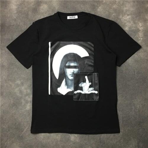 New Novelty 19ss High Men Virgin Mary Halo Kids T Shirts T-Shirt Hip Hop Skateboard Parkour Street Cotton T-Shirts Tee Top #E56