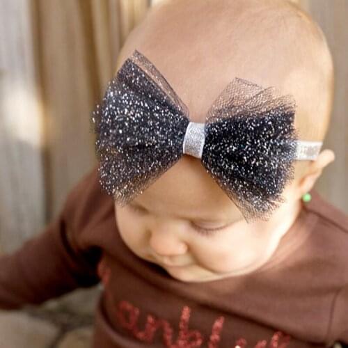 2017 New Toddler Girl Voile Headwear Infant Girls Big Bow Hair Band Newborn Baby Children Kids Headdress Photography Accessories