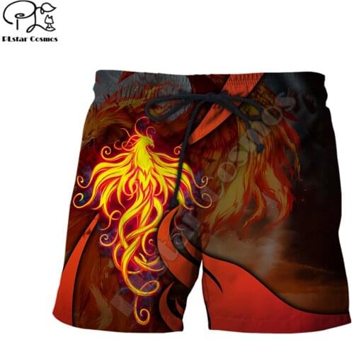PLstar Cosmos Phoenix Tattoo 3D All Over Printed Fashion For Men And Women Summer Casual Colorful Shorts Beach Short Pants A24