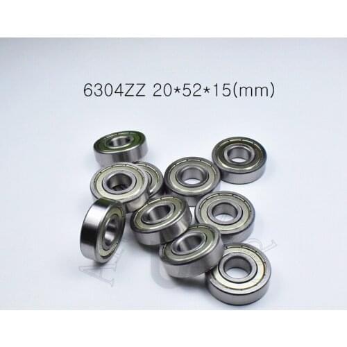 6304ZZ 20*52*15mm 1Piece free shipping bearings 6304 6304Z 6304ZZ chrome steel deep groove bearing