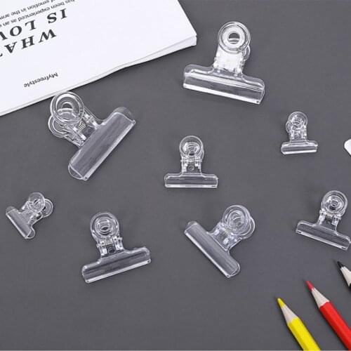 Transparent Acrylic Long Tail Clip 22/31/38/50mm Metal Plating Paper Clip Photo Clip Clear Dovetail Clip Food Bag Sealing Clip