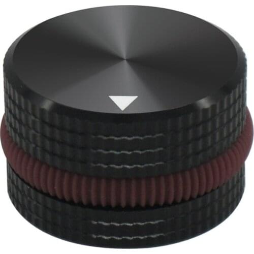 Aluminum Alloy Rubber Ring Potentiometer Control Knob Speed Volume Tone Audio Electric Guitar Bass Screw Type 25 x 15.5mm (dh)