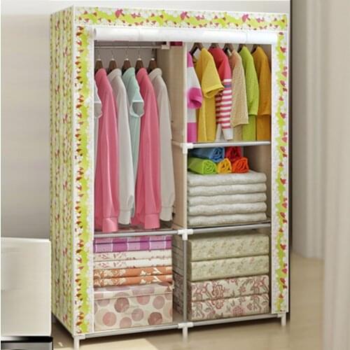 Simple wardrobe shelf for children, simple modern economical plastic wardrobe structure storage cabinet