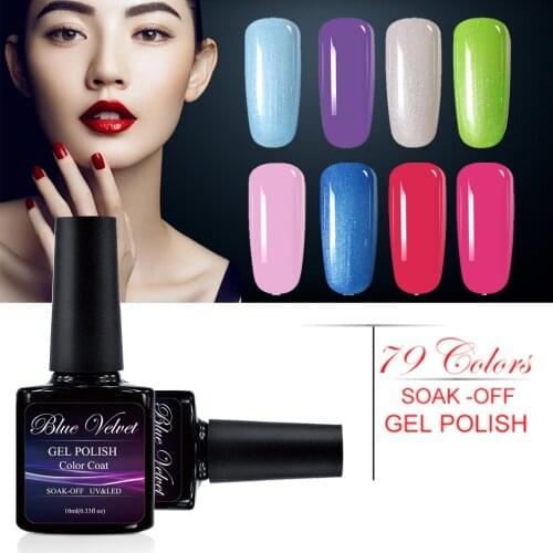 Blue Velvet 1Pcs Soak-off 10ml UV Gel Nail Polish Long-Lasting Varnish 79 Colors For Choose Nail Art