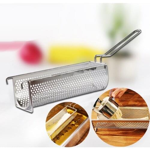 Stainless Steel Food Strainer - Fryer Basket - Potato French Fries Cooking Tool - Home Essential Utensil
