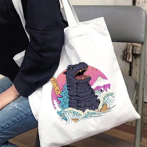 Street Aesthetic Printed Women Bag Tote Large-capacity Canvas Bag Ins College Cute Harajuku Female Ulzzang Shoulder Bags Man