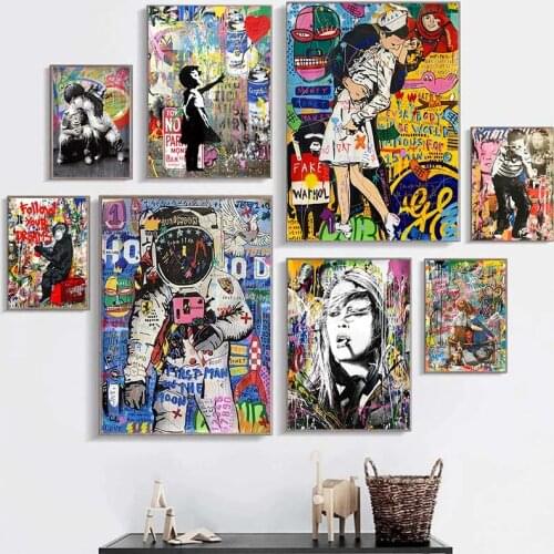 Street Graffiti Art Canvas Paintings Pop Art Follow Your Dreams Posters and Prints Wall Art Pictures for Living Room Decoration