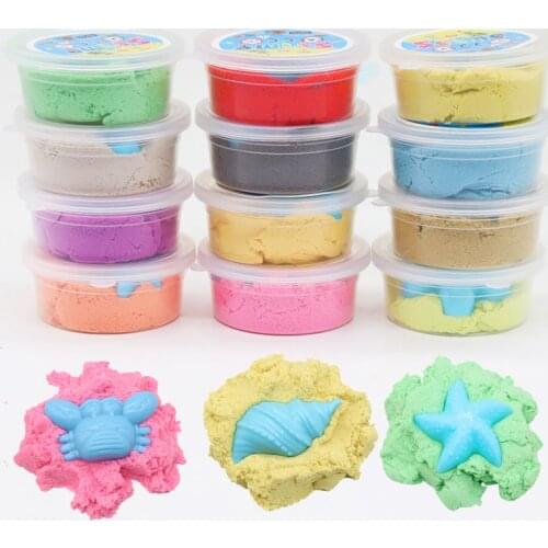 12 Colors Magic Sand Toys Clay Super Colored Soft Slime Space Play Sand DIY Indoor Plasticine Educational Toys For Kids