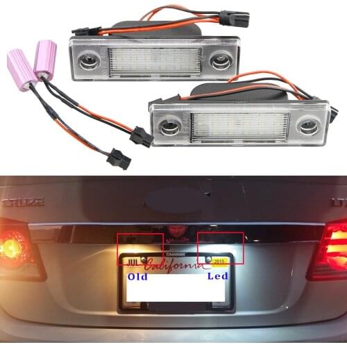 2Pcs 12V White 18 LED Number License Plate Light Rear Back Lamp For Chevrolet Cruze 2009- Canbus Auto Tail Lighting source