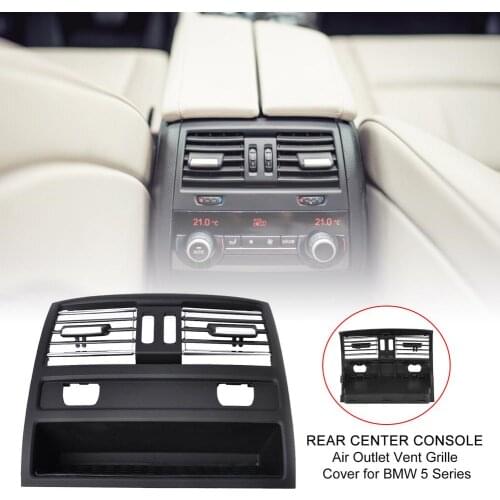 Rear Center Console Fresh Air Outlet Vent Grille Cover With Button Interior Accessory For BMW 5 Series F18 F11 F10