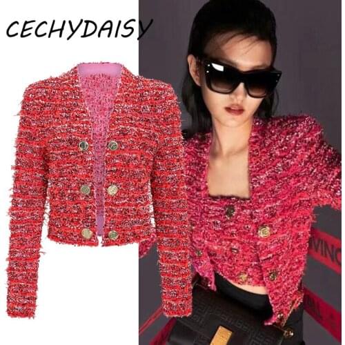 Runway Fashion Sweater Cardigans Women Single Breasted Long Sleeve Designer Brand Luxury Vintage Tweed Jacket Tops Clothes Mujer