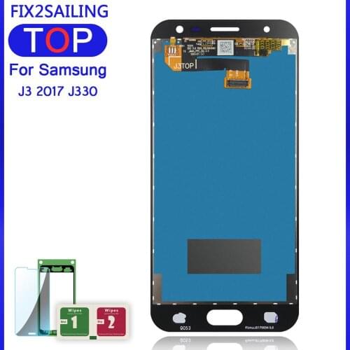 New Super AMOLED LCD Display Touch Screen Digitizer Assembly Control Brightness For Samsung Galaxy J3 2017 J330 J330F