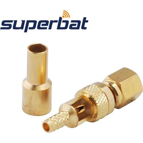 Superbat 10pcs SMC Crimp Plug Male Coaxial Connector for Cable RG174,RG178,RG316,LMR100