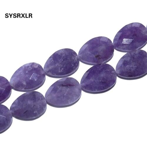 13 * 18mm Natural Faceted Purple Jades Stone Beads Water Drop Beads For Jewelry Making DIY Bracelet Earring Accessories Material