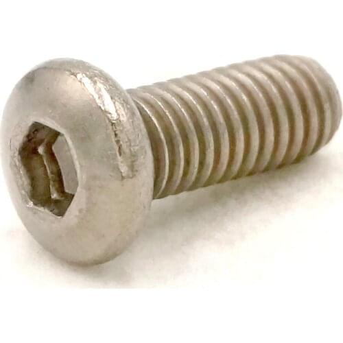 20pcs M6 x 15mm GR2 TA2 Pure Titanium Hex Socket Dome Cap Screw Bolt Anti Acid Corrosion