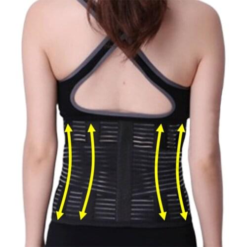 4 Metal Support Bars Waist Protector Back Support Belt Lumbar Spine Brace Men Women Orthopedic Medical Posture Corrector B014