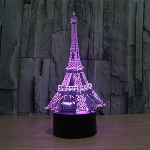7 Colors change Eiffel tower veilleuse LED Night Light Bedside tower Light Decor 3D Lamp USB Sleep Lamp Birthday Christmas Gift