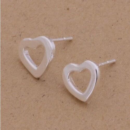 AE169 Hot sterling earrings , fashion jewelry , Amazing heart /cauaksba alcajcja silver color