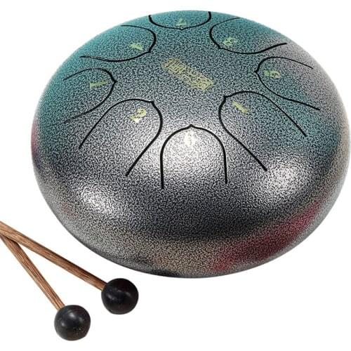 Nature Steel Drum Kit Tongue Drum 6 Inch 8 Tune Steel Hand Pan Drum Tank Drum Percussion Instruments Handpan Gift NIN66