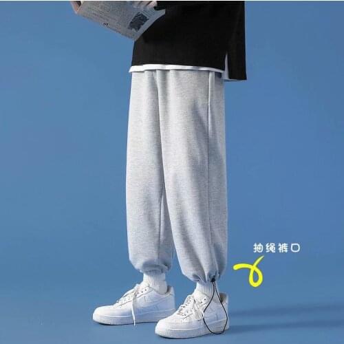 New Fashion Harem Pants 2021 Mens Japan Streetwear Joggers Sweatpants Mens Sportwear Trousers Long Cargo Pant Solid Color