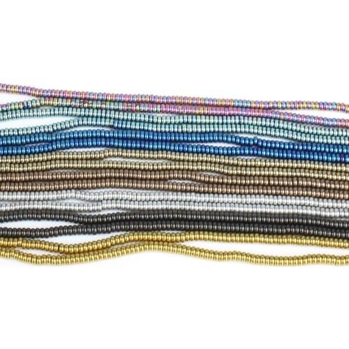 Natural stone 4x2mm ring spacer hematite loose beads jewelry making DIY necklace bracelet earrings jewelry accessories 16 inches