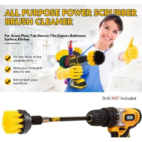 Electric Drill Brush Scrub Pads Kit Power Scrubber Cleaning Kit Cleaning Brush Scouring Pad for Carpet Glass Car Clean 12pcs/set