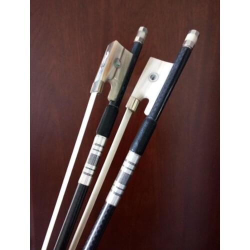 Hot sale new black grillwork Carbon fiber violin bow 4/4 full size Ox horn frog