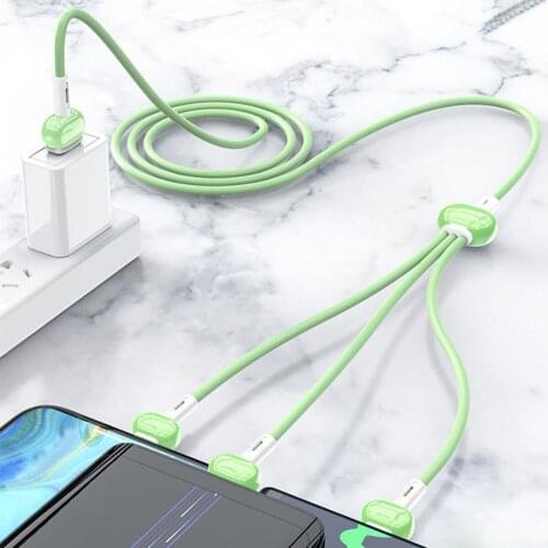 1.2m Data Cable 3 in 1 8Pin/Micro USB/Type-C Charging Cable Mobile Phone Charging Cable for Apple for Android USBC Charger Cable