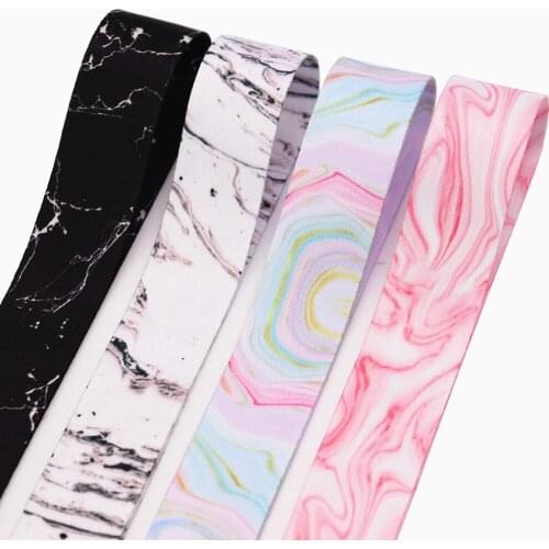 5 yards 1 inch Double-sided ribbon marble printing printing heat transfer ribbon webbing threaded ribbing ribbon ribbon