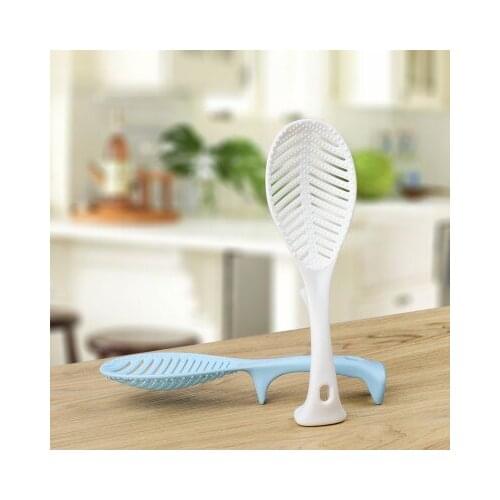 Stander Lovely Rice Spoon Kitchen Supplie Colander Leaf Shaped Ladle Non Stick Rice Paddle Meal Spoon Rice Wash Spoon 21.2x6.5cm