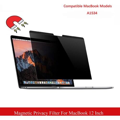 Magnetic Privacy Filter Laptop Anti-Glare Screen Protector Black for MacBook 12" A1534