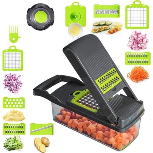 Multifunctional 8-inch Vegetable Cutter Potato Grater Garlic Chopper Kitchen Accessorie Kitchen Accessories With Drainage Basket