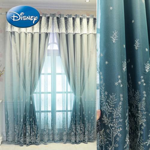 Disneys New Light Luxury Blackout Curtains Bedroom Living Room Bay Window Girl Heart Household Cloth Gauze One Curtain