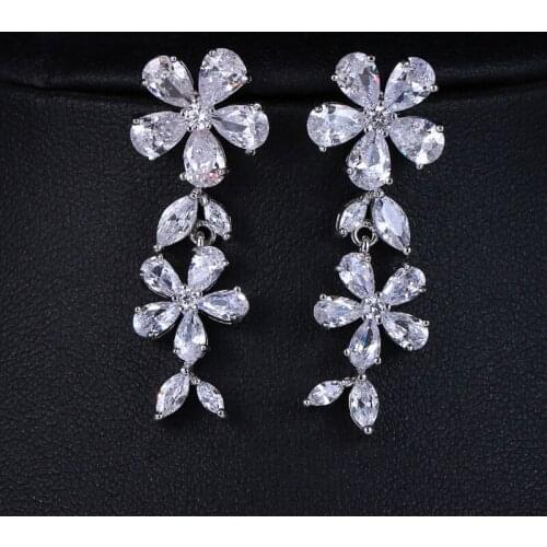 ORZTOON Kpop Earrings Vintage Trendy Leaf Zircon Drop Earrings Brass Crystal Unusual Earrings Fashion Jewelry 2020 Party Gift