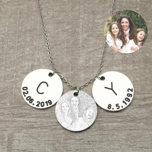 Custom Initial Disc Necklace,Personalized Name Necklace,Teen Aunt Grandma Mommy Gift,Kids Initial Necklace Coin Disc Necklace