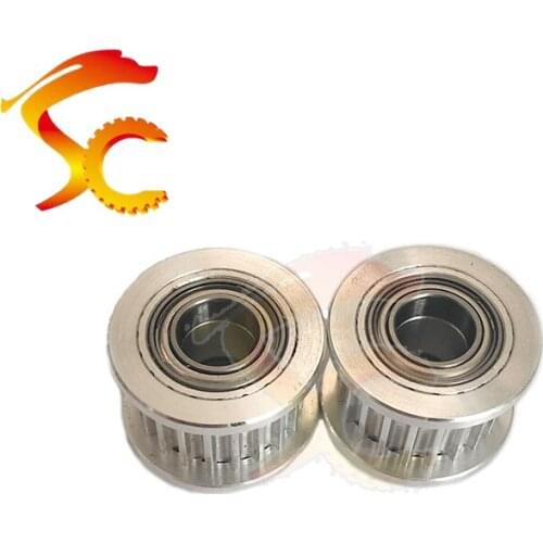 2pcs 3M 20 teeth Passive Synchronous Wheel Aluminum bore 8mm（with bearing） for 3D Printer Idler Pulley Width 10mm
