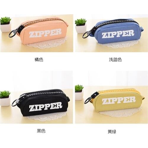 K512 South Korea stationery simple small fresh pencil pencil box canvas large capacity for creative learning supplies wholesale