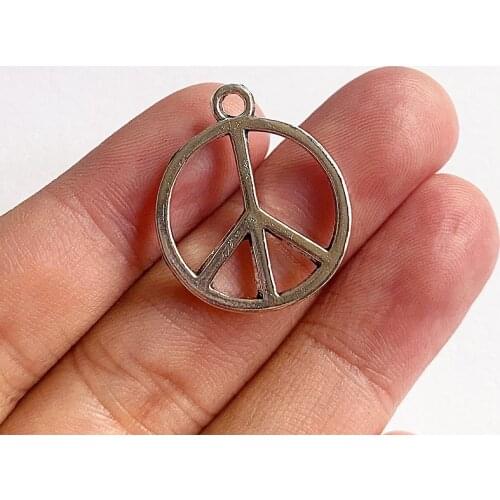 30pcs Charms Lovely Peace Antique Silver Color Pendant DIY Handmade Accessories Findings Jewelry Making Factory Wholesale
