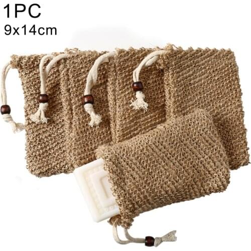 1PC Cotton Linen Soap Foaming Net Shower Exfoliator Sponge Pouch Comfortable Blister Mesh Soap Saver Bag Foaming Net